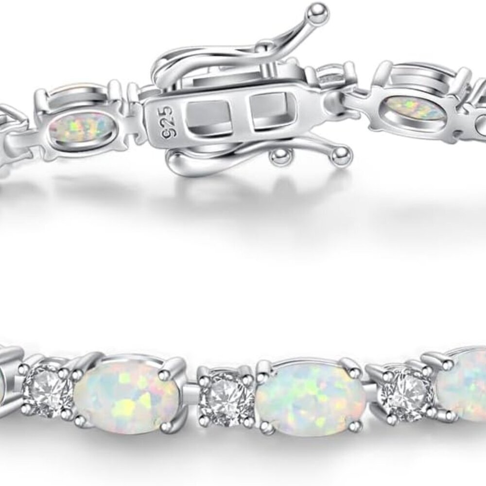 Birthstone Bracelets Sterling Silver Tennis Bracelets Charm Fine Jewelry Birthda